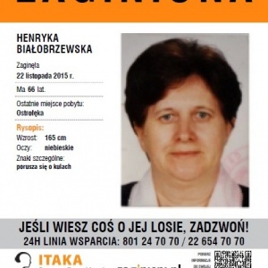 Nie ustają poszukiwania zaginionej przed kilkoma miesiącami Henryki Białobrzewskiej