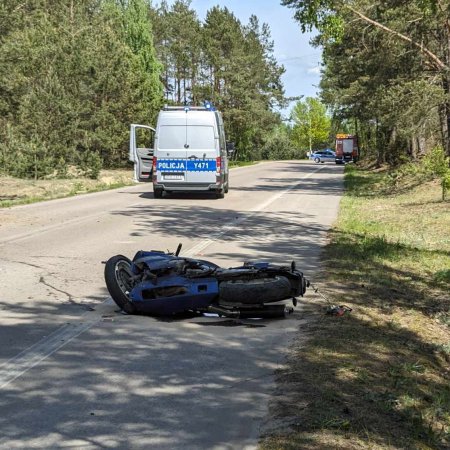 Wypadek motocyklisty w Olszynach [ZDJĘCIA]
