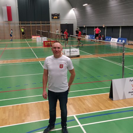 Mariusz Bacławski na podium turnieju badmintona [ZDJĘCIA]