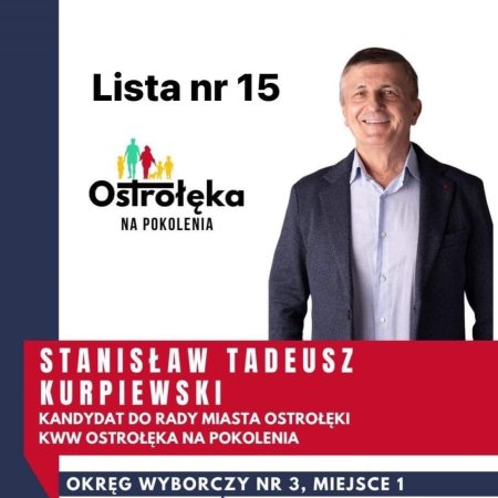 Stanisław Kurpiewski: kandydat do Rady Miasta Ostrołęki