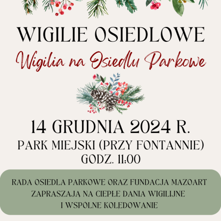 Wigilia pod chmurką na w Parku Miejskim w Ostrołęce