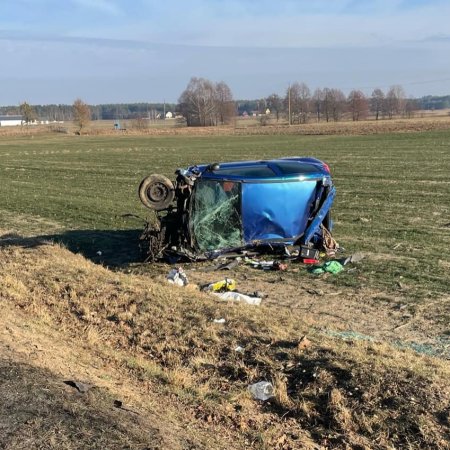 Wypadek w Wykrocie! Pijany kierowca dachował citroenem [ZDJĘCIA]