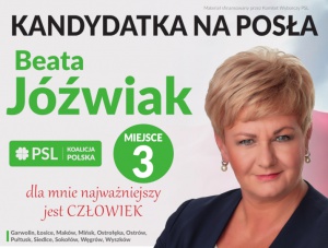 Beata Jóźwiak – kandydatka do Sejmu RP Lista nr 1, miejsce nr 3 [WIDEO]